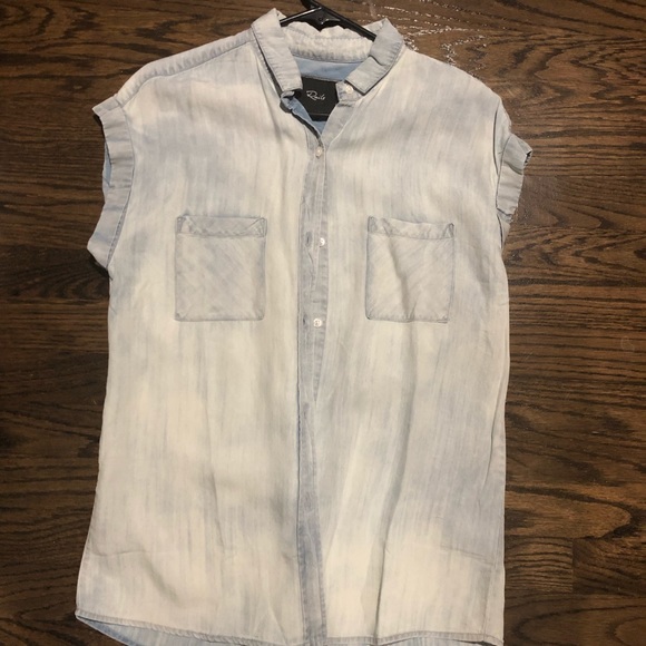 Rails Short Sleeve Button Down - Denim - Picture 1 of 3